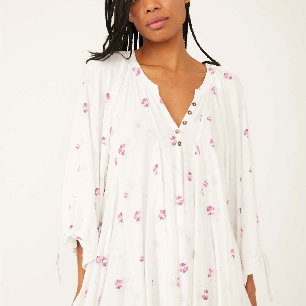 We The Free White and Pink Mini Dress